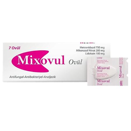 Миксовул 750мг/200мг/100мг №7 суппозитории вагинальные (Метронидазол+Миконазол+Лидокаин)